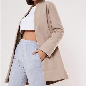 Nude inverted collar formal coat